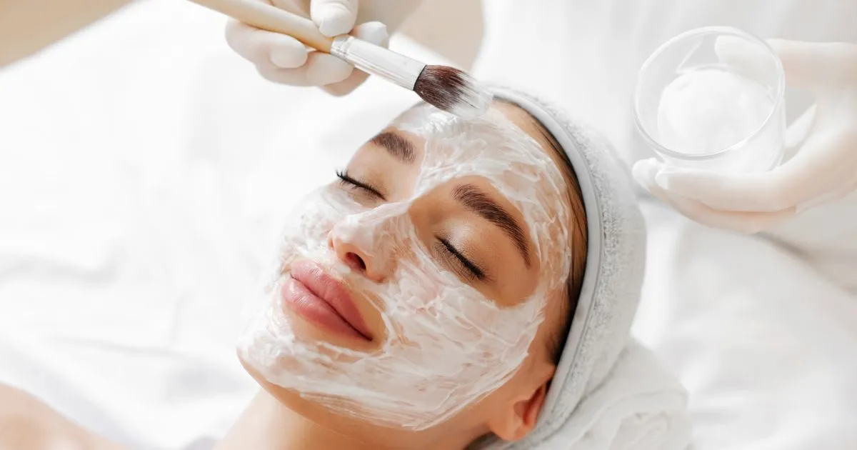 Unicorn Peel facial treatment applied to a woman in Nevada City, CA spa